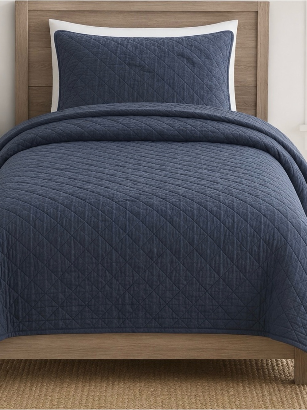 Restoration Hardware Quilted Navy Blue Bedspread